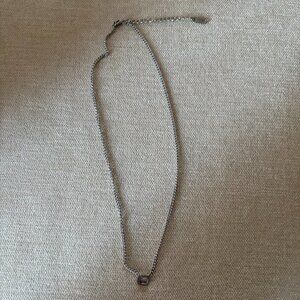 NEW Light Grey Emerald Cut Curb Chain Bezel Necklace